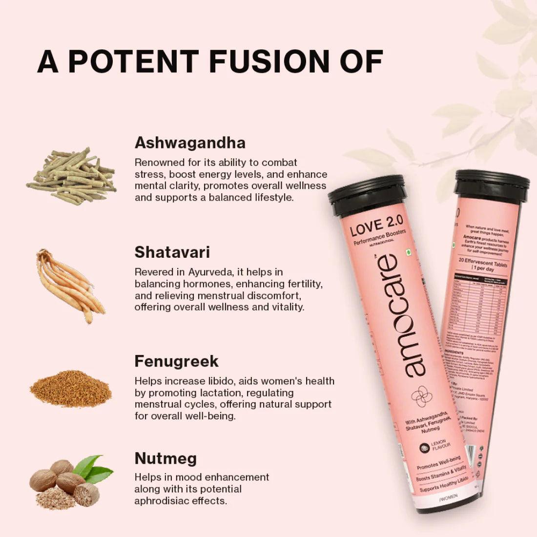 Amocare Love 2.0 Effervescent Tablet Lemon - 20 Tablets