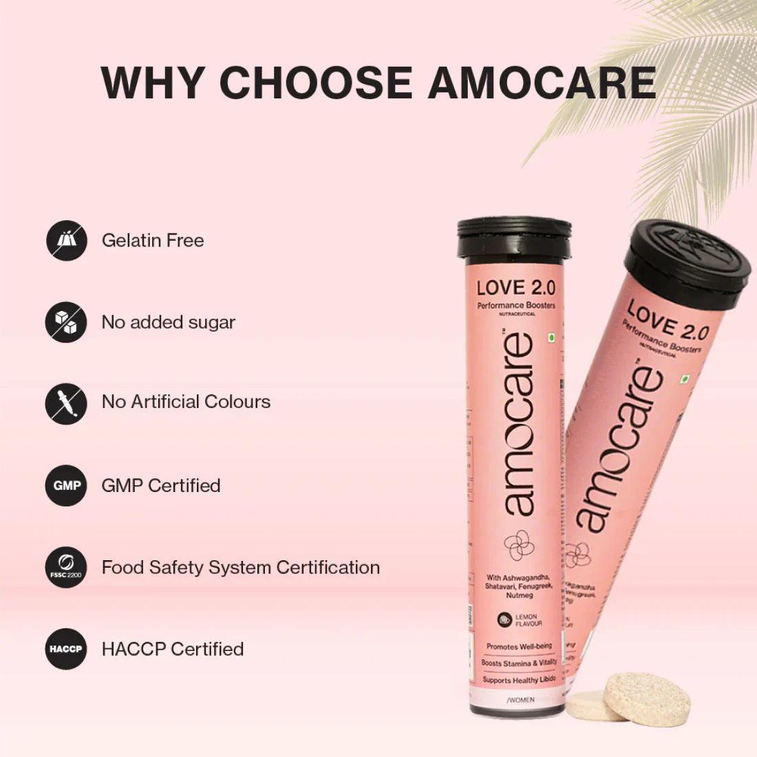 Amocare Love 2.0 Effervescent Tablet Lemon - 20 Tablets