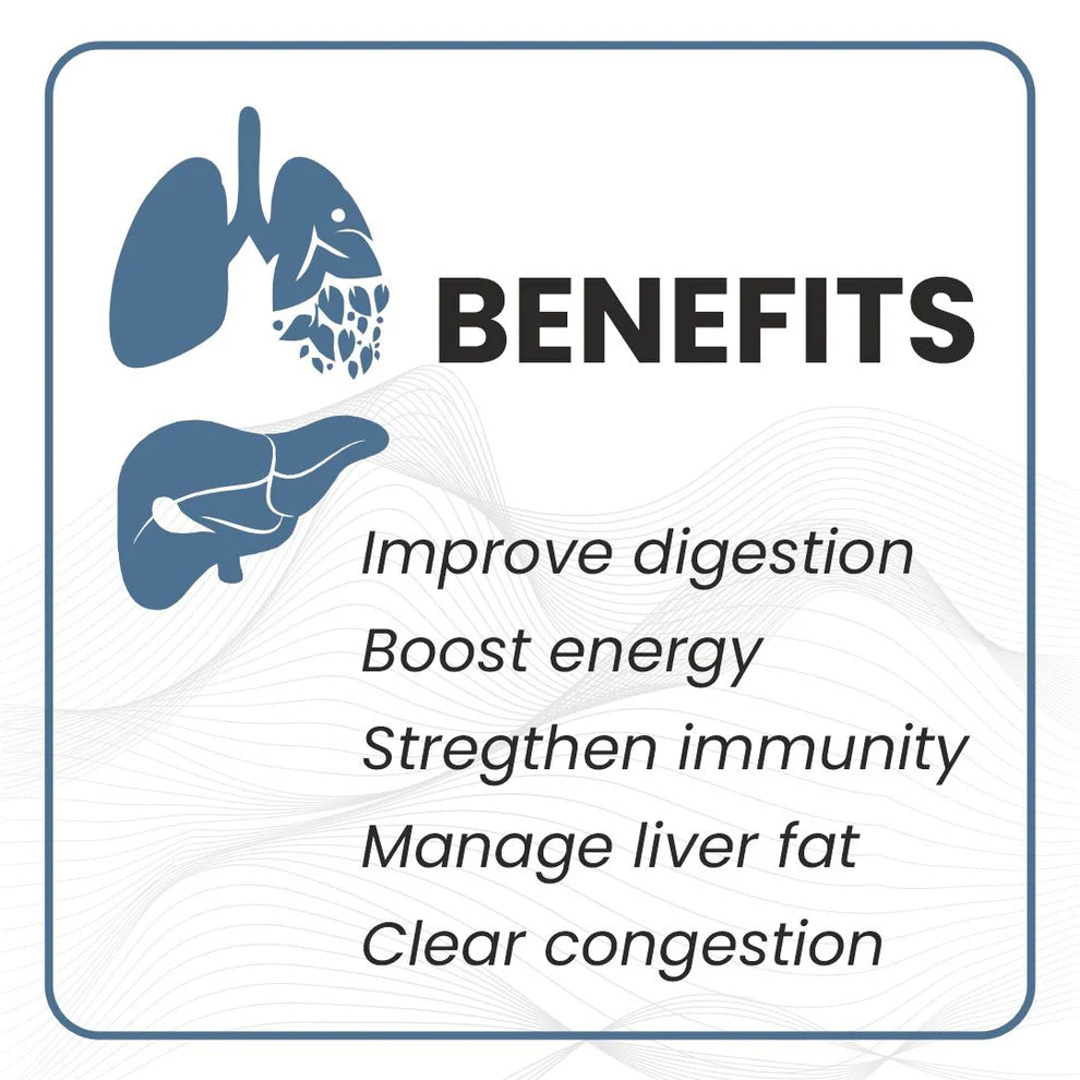 Raskam Lungs & Liver Detox Supplement | Milk Thistle & N-Acetyl Cysteine, Immune Support | 60 Veg Capsules