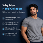 Moderate Marine Collagen Powder for Men, Type 1 & 3 Hydrolyzed Peptides with Glutathione, Vitamin C, Hyaluronic Acid, Biotin, Mango Peach Flavour, Add to Whey Shake or Any Drink, 100g