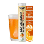 Suplee Magnesium Glycinate Effervescent Tablets 1000mg, Orange, 20 Count