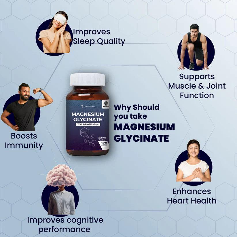 Zeroharm Magnesium Glycinate Capsules - 120 Capsules
