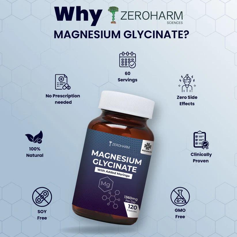Zeroharm Magnesium Glycinate Capsules - 120 Capsules