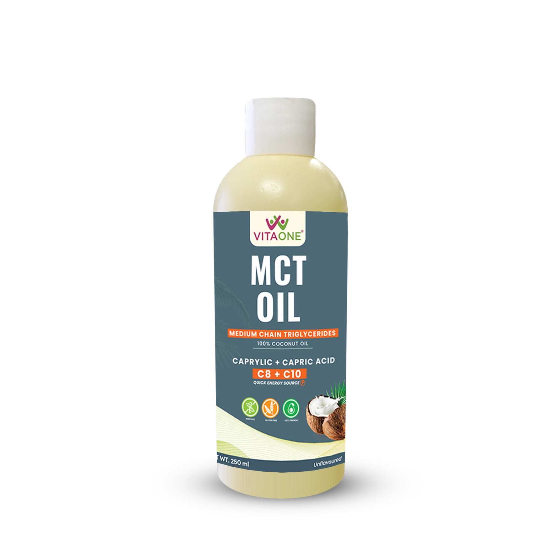 Vitaone Pure MCT Oil  / Travel Pack (20ml) | Fast-Acting C8 & C10 Ketogenic Fuel for Brain Power & Energy
