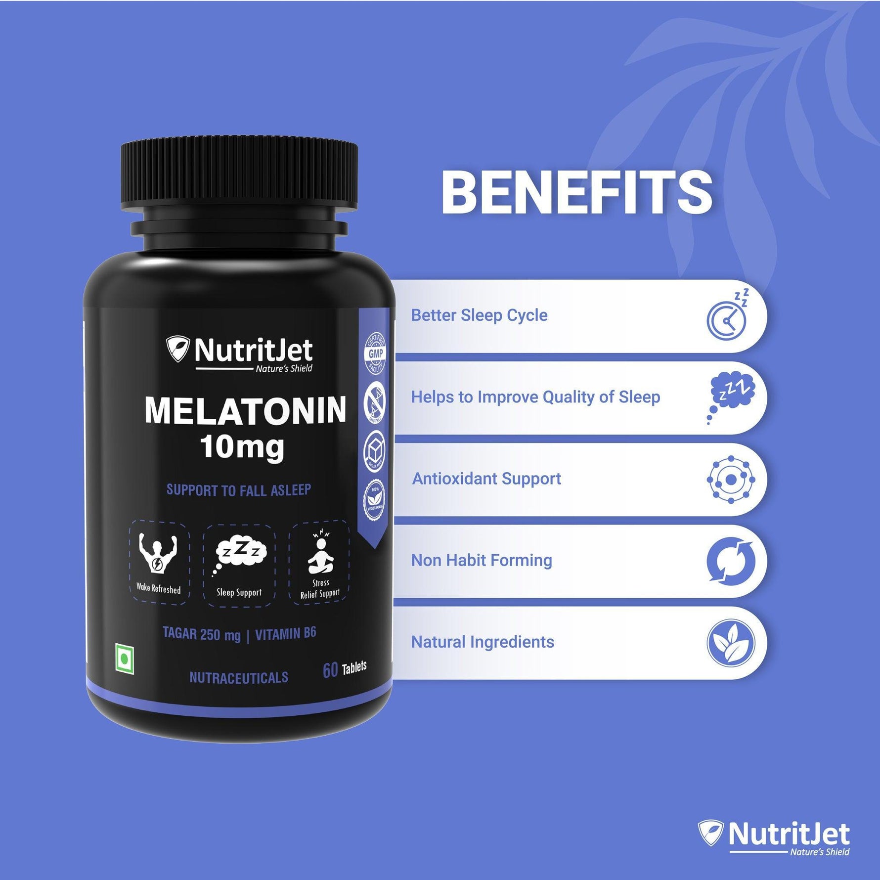 NutritJet Melatonin 10mg Tablet - 60 Tablets