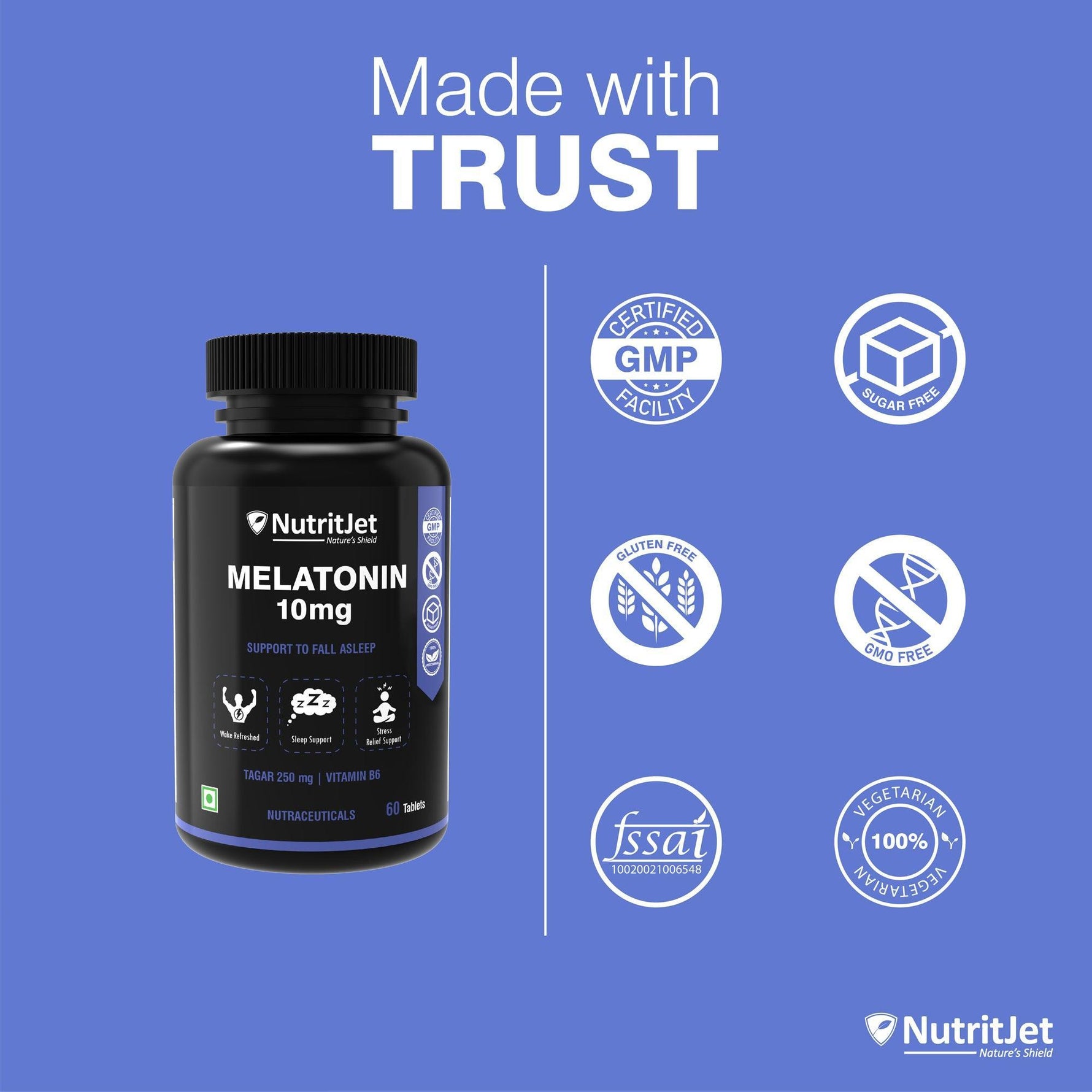 NutritJet Melatonin 10mg Tablet - 60 Tablets