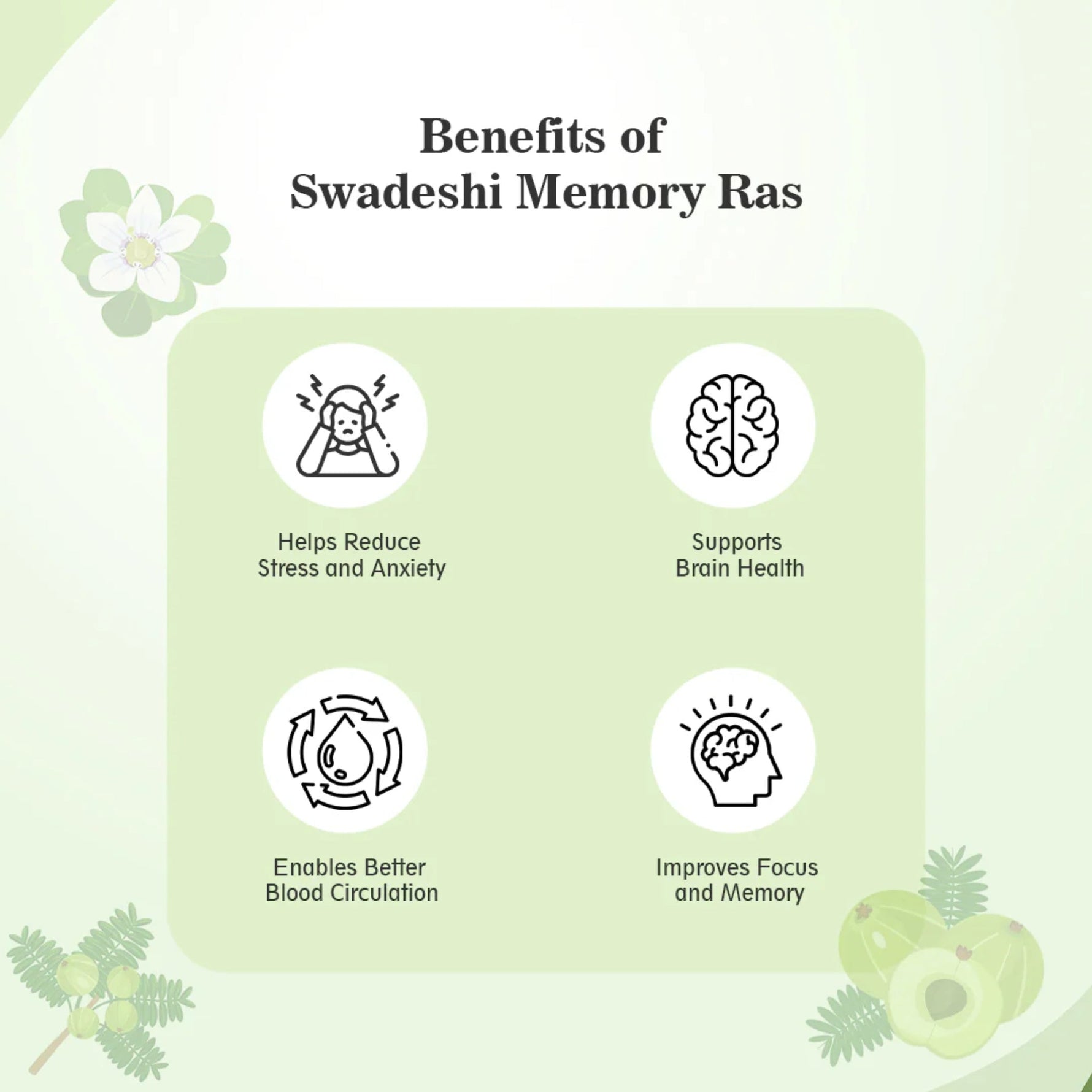 Swadeshi Memory Ras: Ayurvedic Mood & Memory Enhancer - 500ml