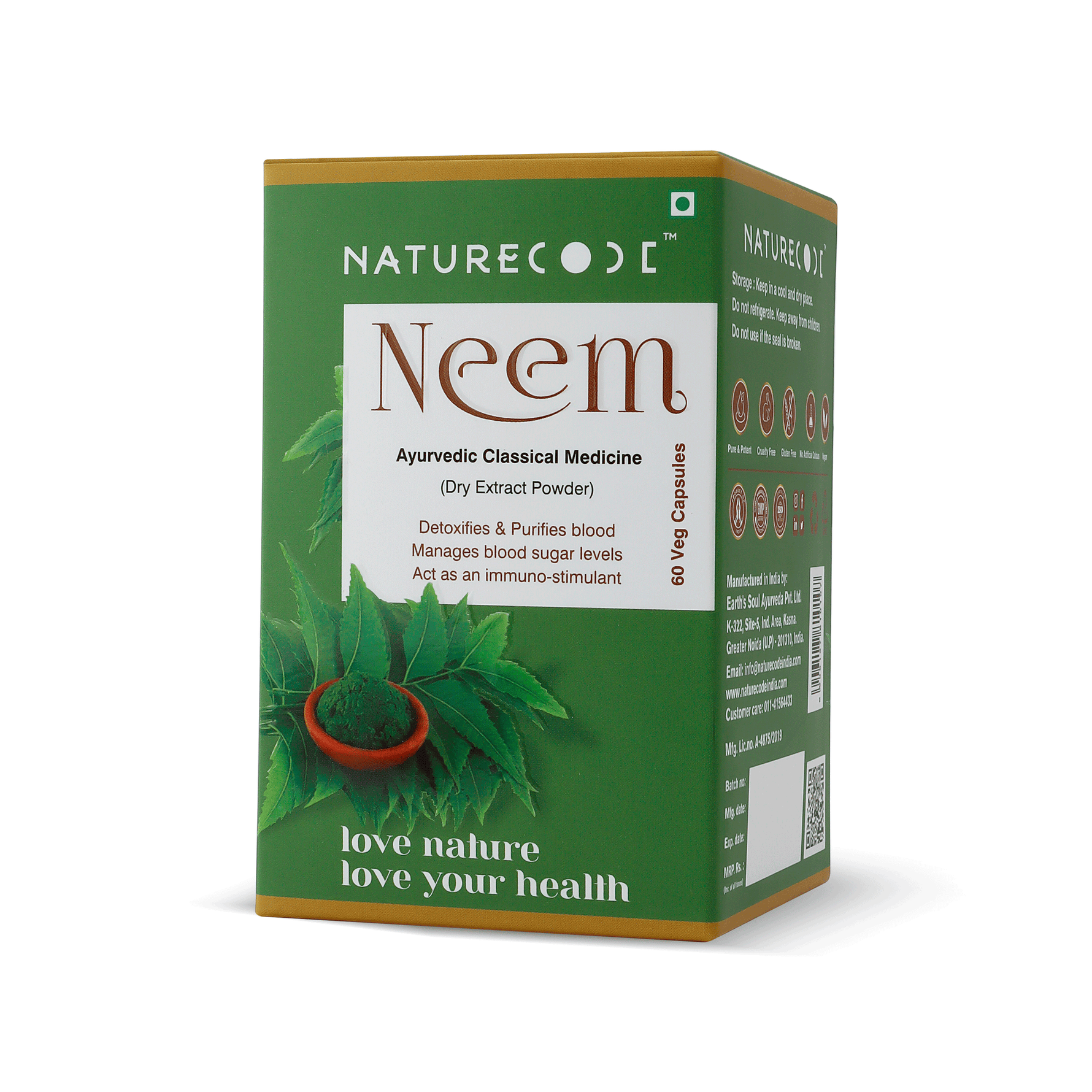 Nature Code Neem Veg Capsule - 60 Capsules