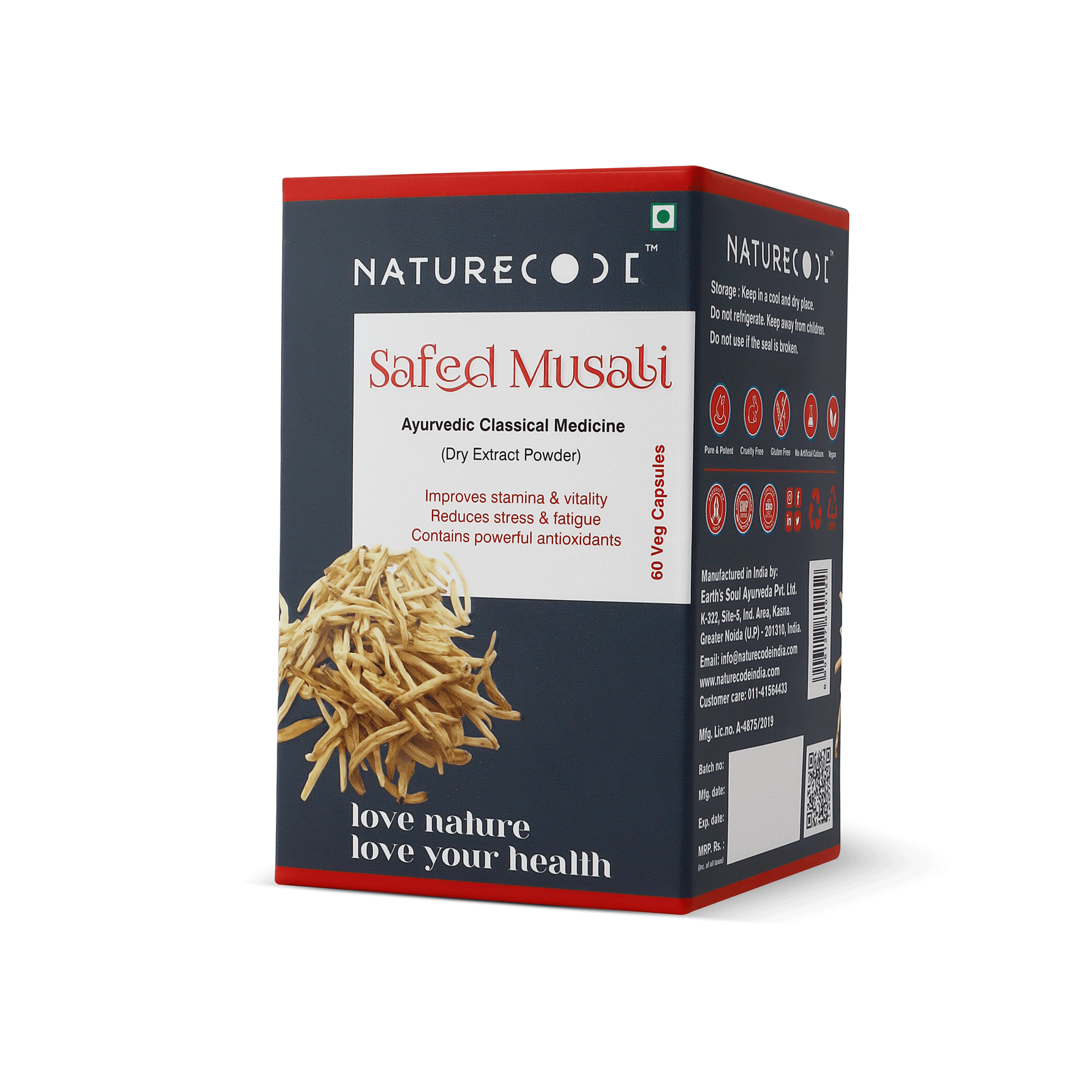 Nature Code Safed Musali Veg Capsule - 60 Capsules