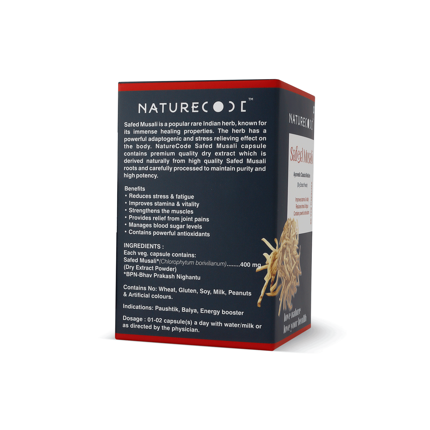 Nature Code Safed Musali Veg Capsule - 60 Capsules