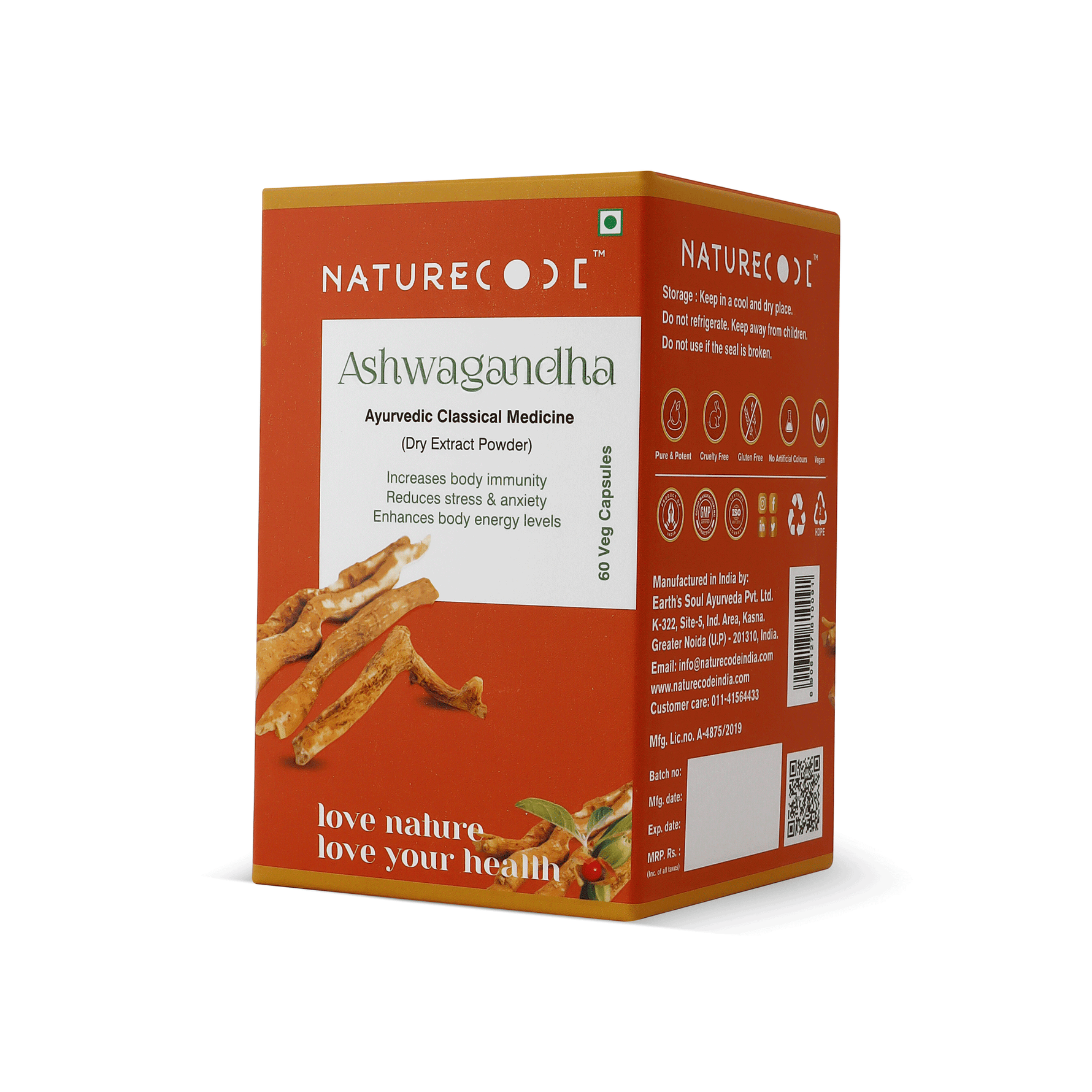 Nature Code Ashwagandha Veg Capsule - 60 Capsules