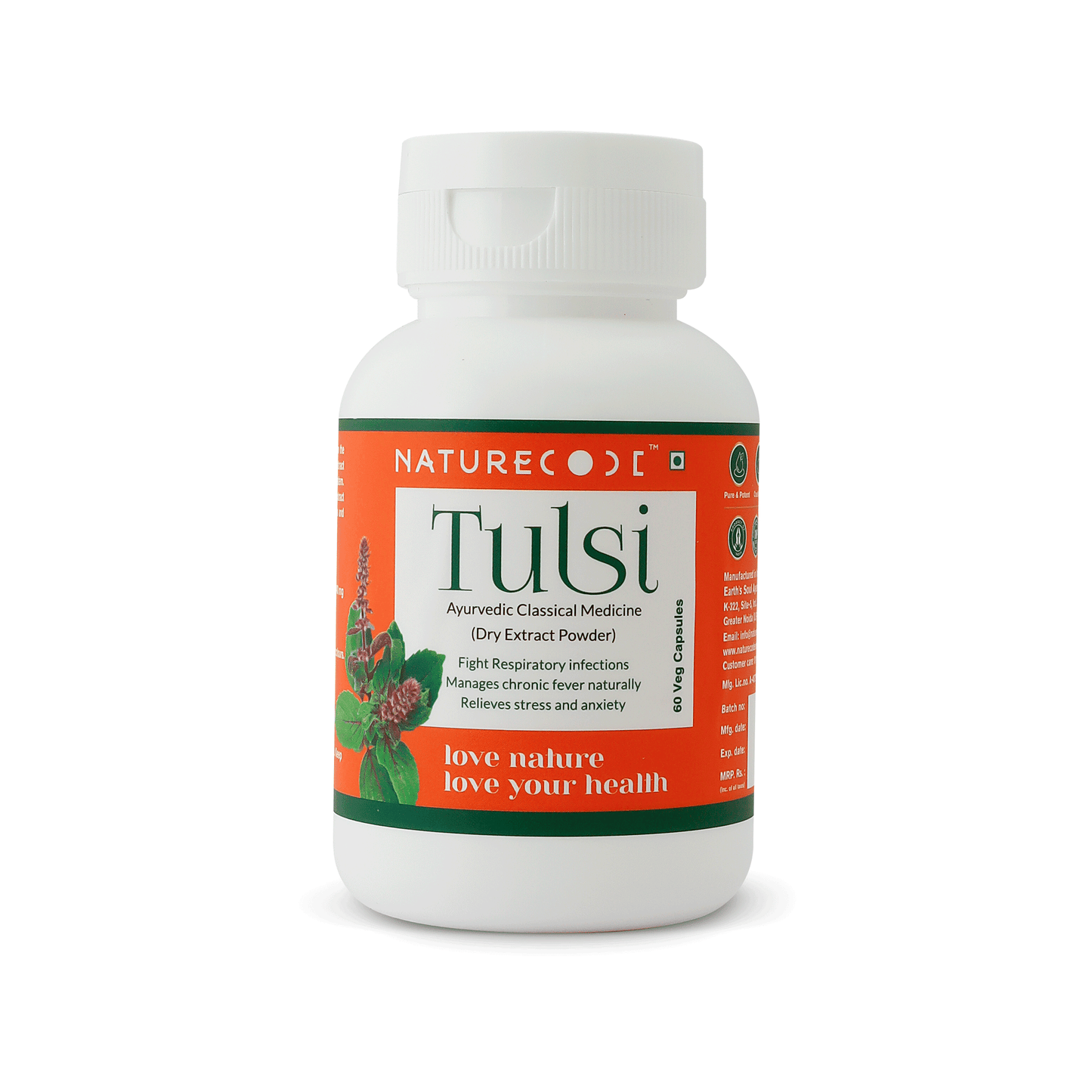 Nature Code Tulsi Veg Capsule - 60 Capsules