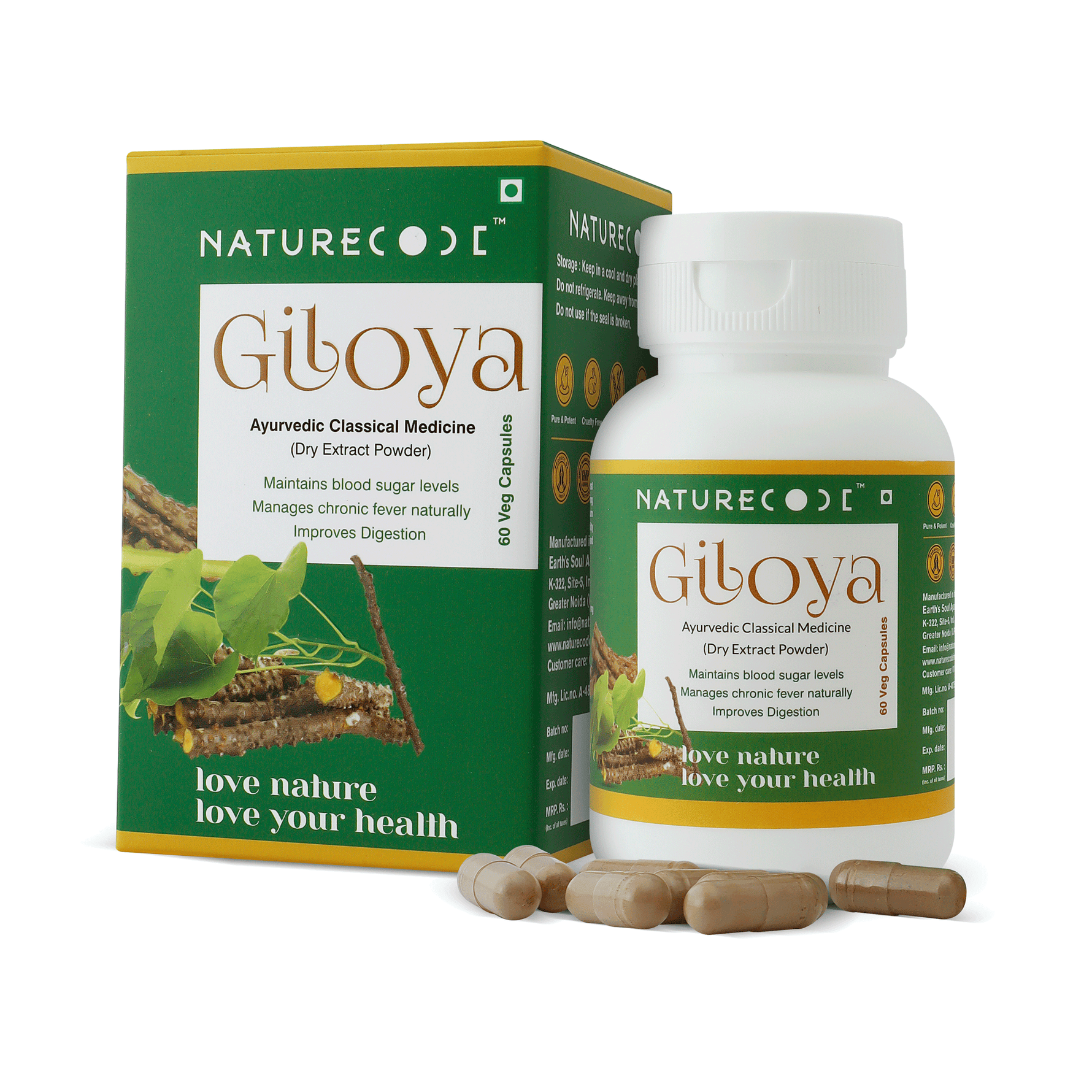Nature Code Giloya Veg Capsule - 60 Capsules