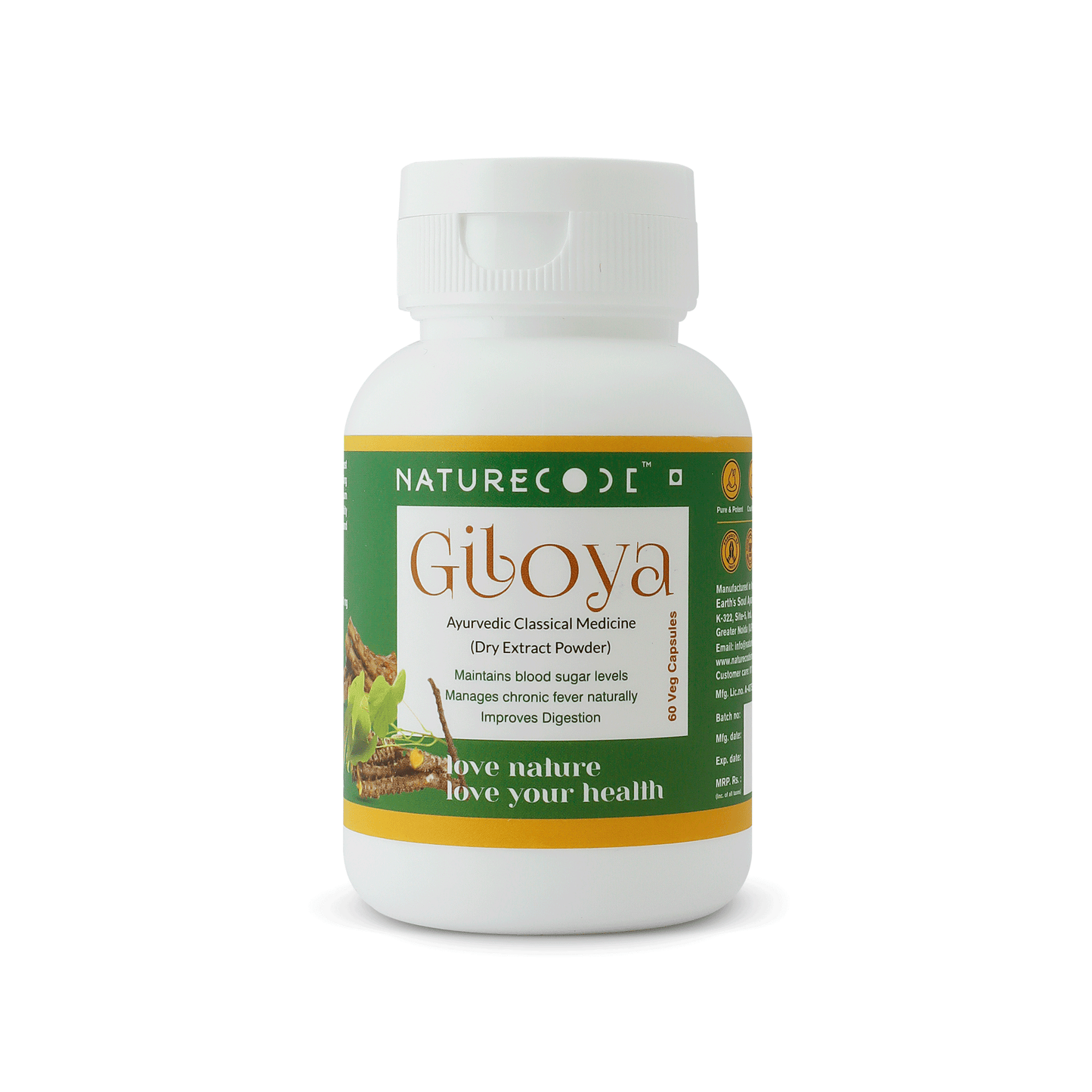 Nature Code Giloya Veg Capsule - 60 Capsules