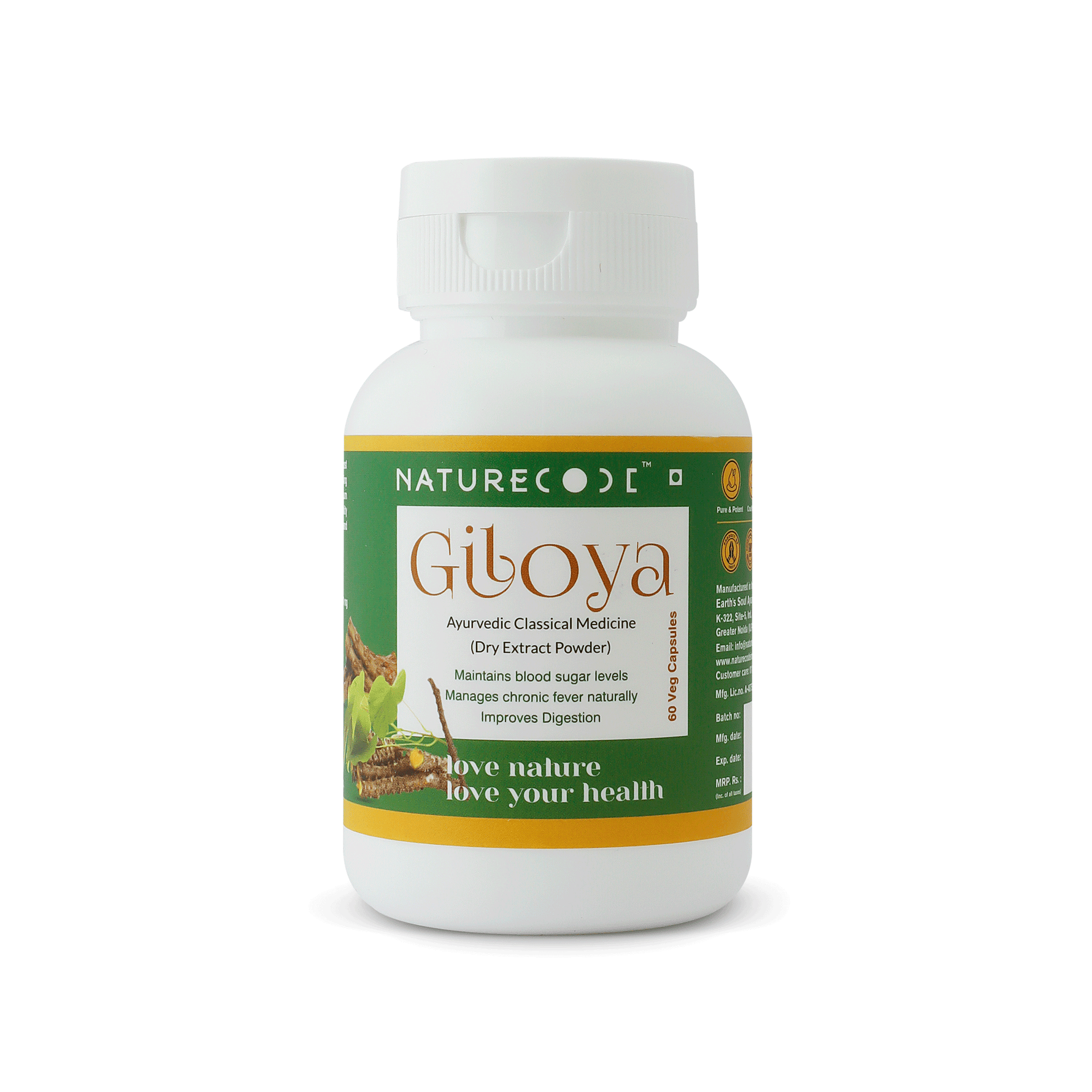 Nature Code Giloya Veg Capsule - 60 Capsules