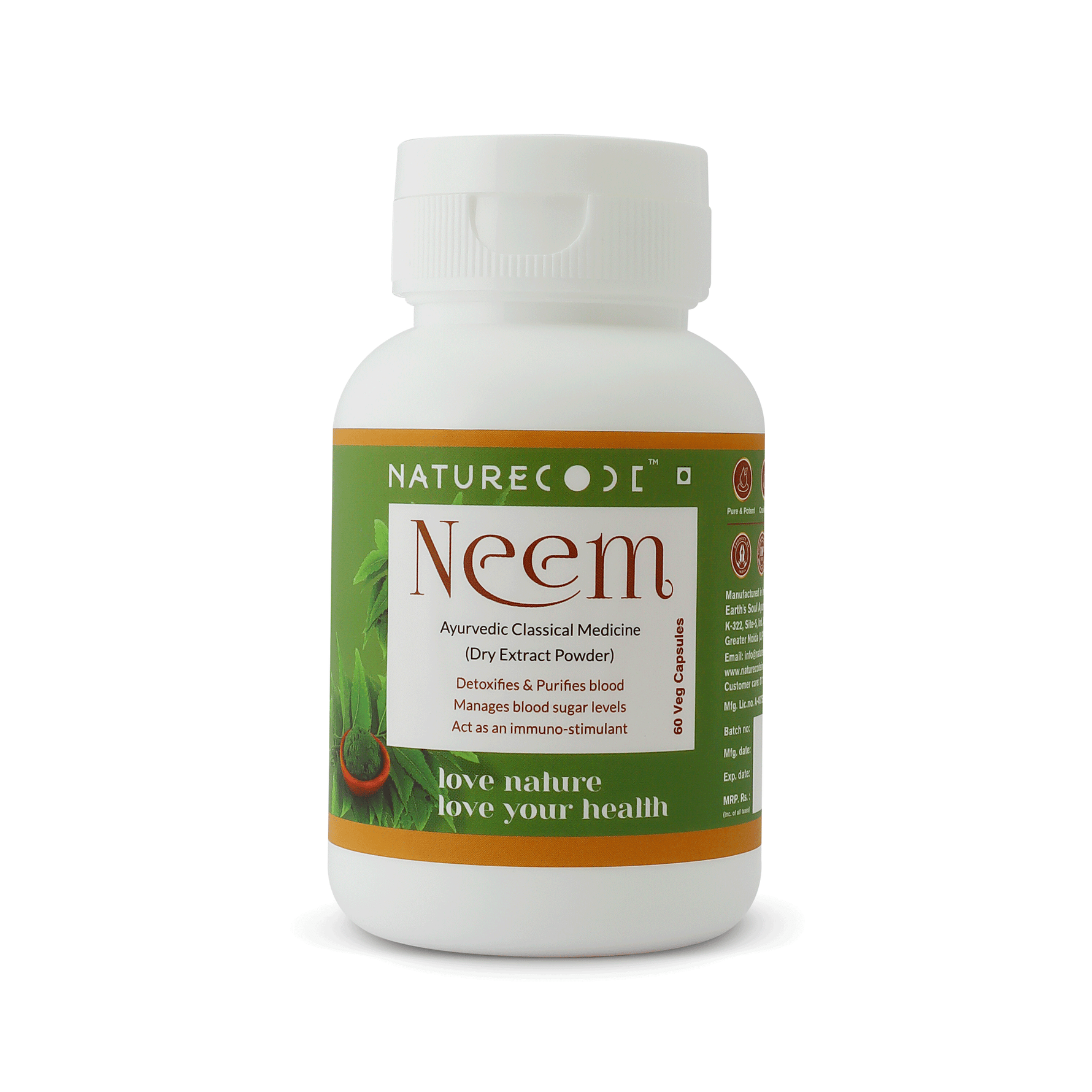 Nature Code Neem Veg Capsule - 60 Capsules