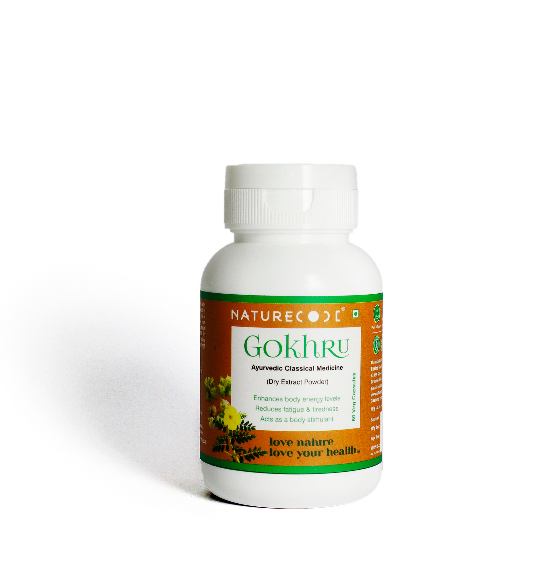 Nature Code Gokhru Veg Capsule - 60 Capsules