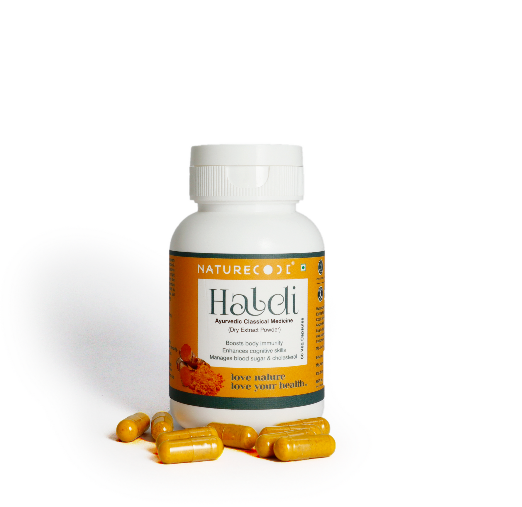 Nature Code Haldi Veg Capsule - 60 Capsules
