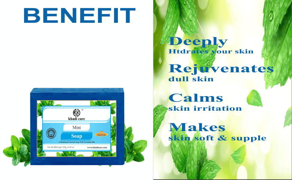 Khadi Care Herbal Mint Soap - 125g