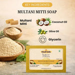 Kayee Ayurveda Multani Mitti Sandalwood Soap for Men & Women | Herbal Clay & Sandalwood Bathing Soap | Deep Cleansing Body Soap for Dirt, Sweat & Excess Oil | Fresh, Clean & Smooth Looking Skin