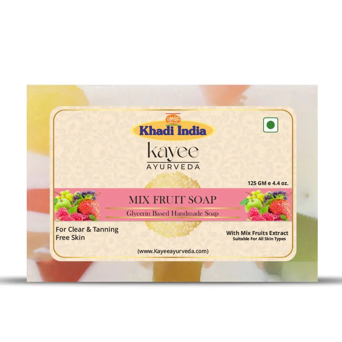 Kayee Ayurveda Mix Fruit Bath Soap | Fruity Fragrance Herbal Soap for Men & Women | Refreshing Body Cleansing Bathing Bar for Daily Use | Gentle Bath Soap for Fresh, Clean & Smooth Looking Skin