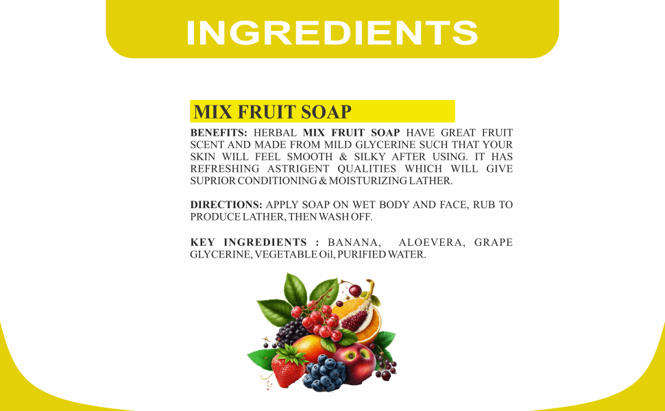 Khadi Care Herbal Mix Fruit Soap - 125g