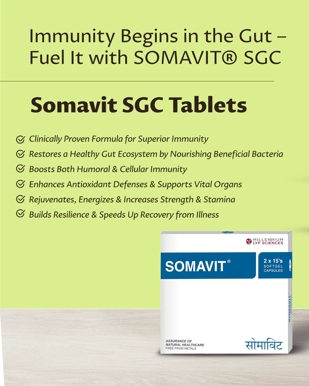 Millennium Herbal Care Somavit Softgel Capsule (30 Each)