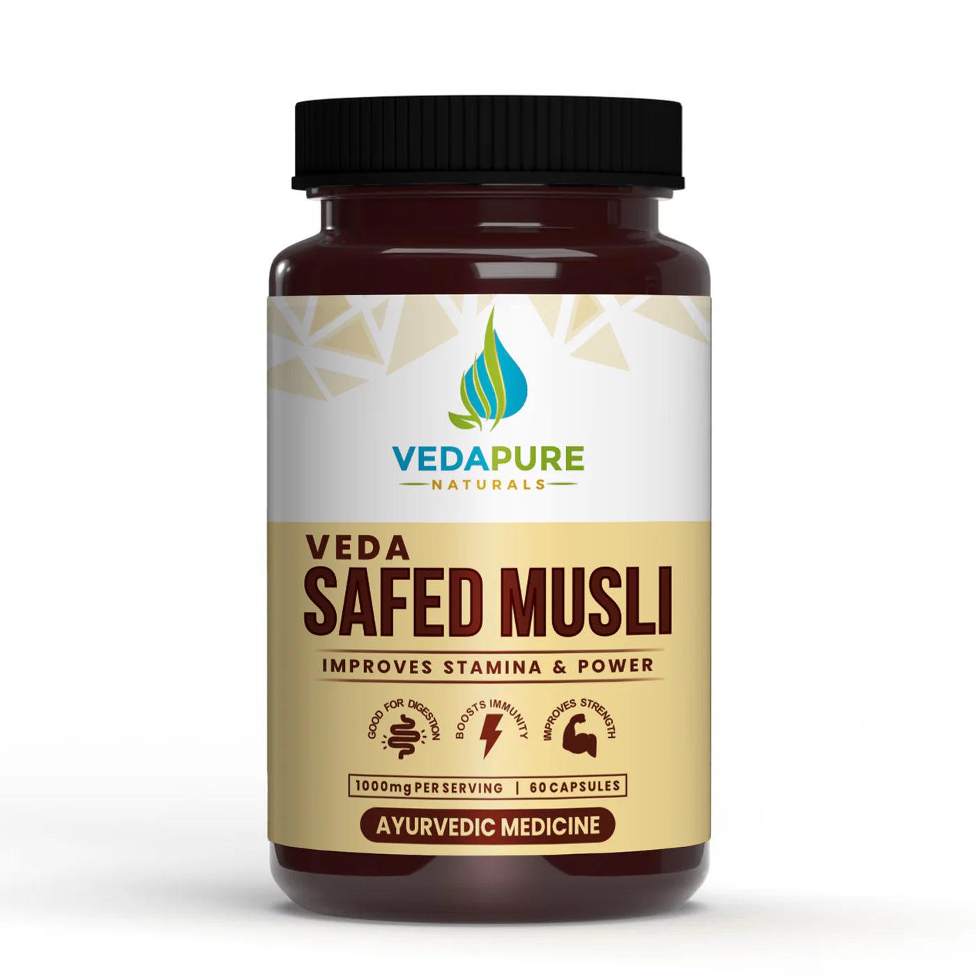 Vedapure Naturals Safed Musli Capsules For Strength- 60 Capsules