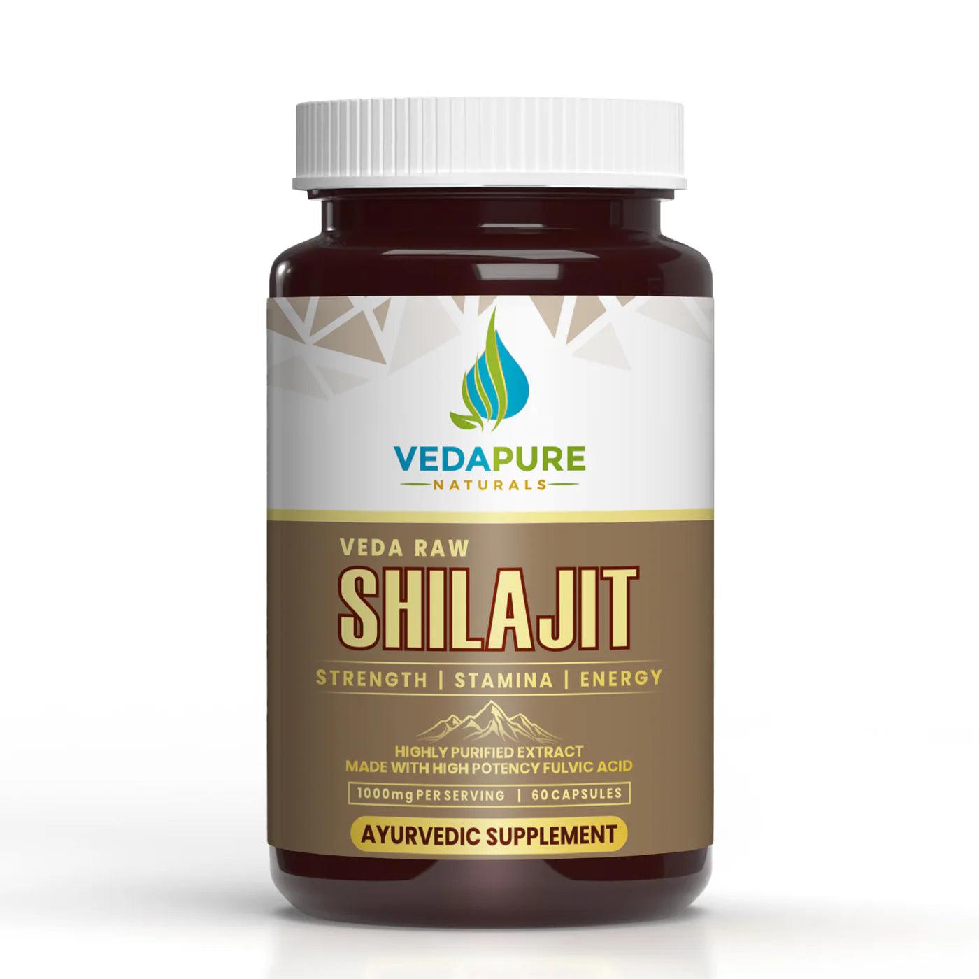 Vedapure Naturals Raw Shilajit Capsules for Strength & General Health-60 Capsules