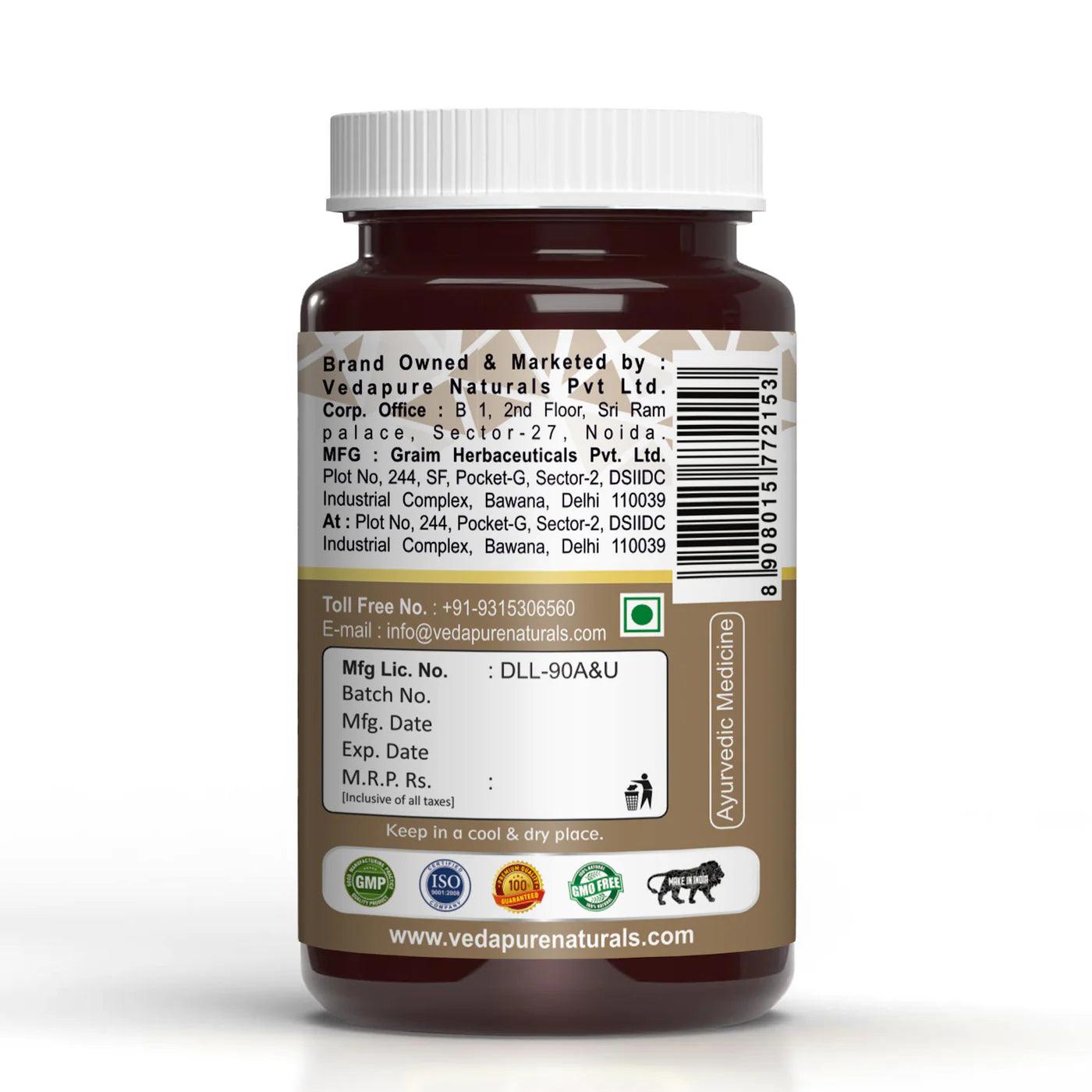 Vedapure Naturals Raw Shilajit Capsules for Strength & General Health-60 Capsules