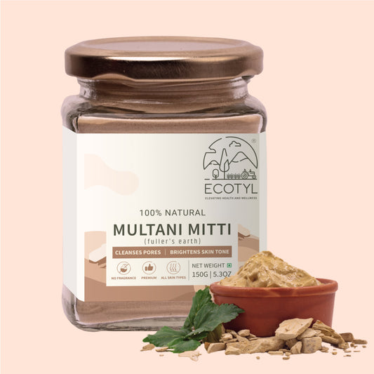 Ecotyl Multani Mitti Powder | Face Pack for Exfoliation & Clear Skin | Bentonite Clay - 150g