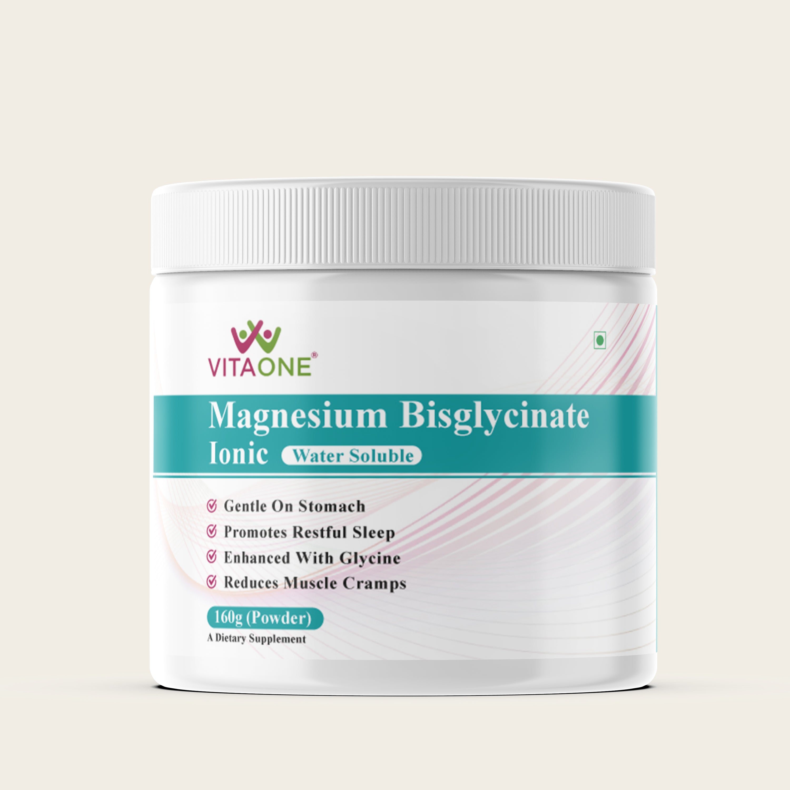 Vitaone Magnesium Bisglycinate Ionic Powder (160g) | High Absorption Formula for Muscle Recovery, Sleep & Stress Support
