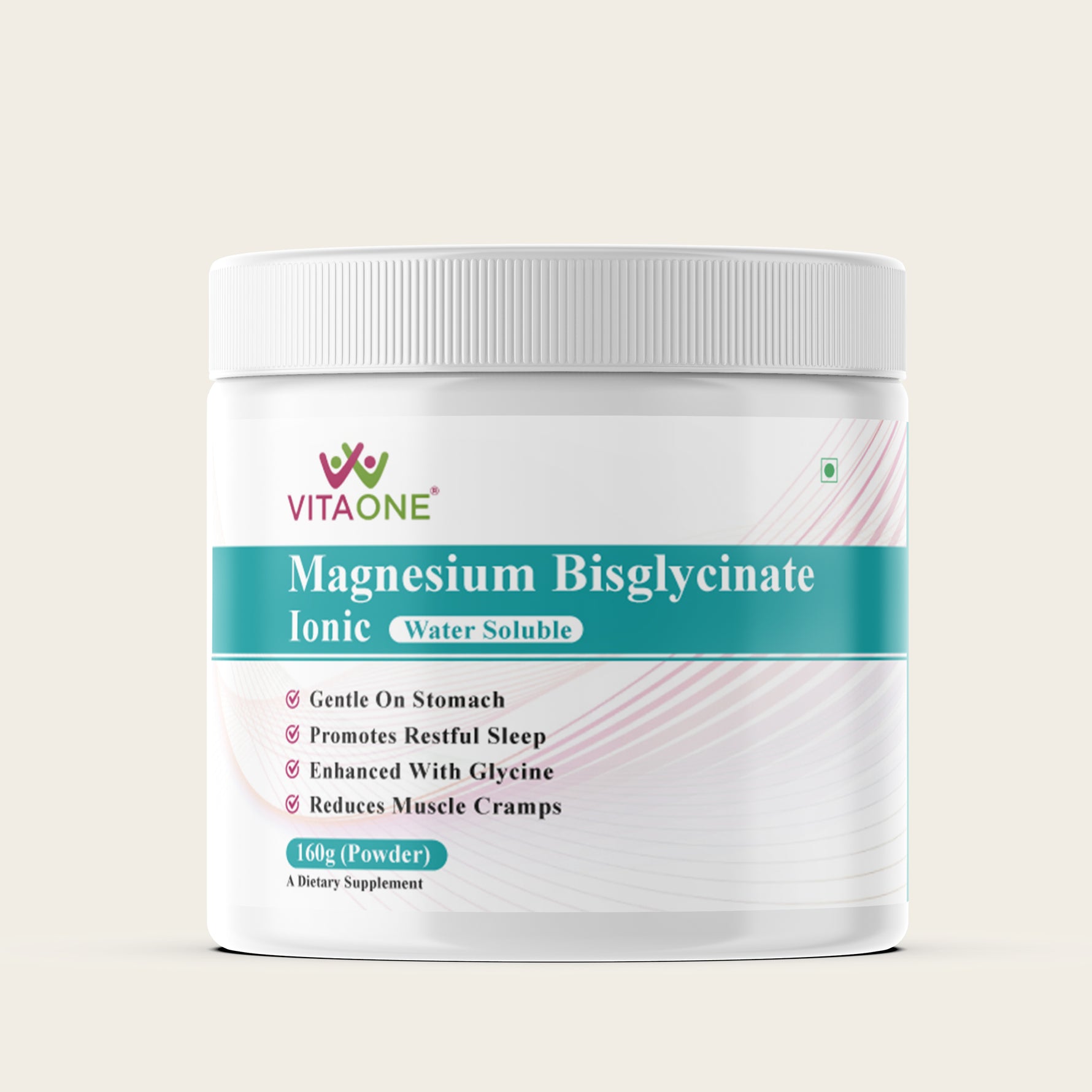 Vitaone Magnesium Bisglycinate Ionic Powder (160g) | High Absorption Formula for Muscle Recovery, Sleep & Stress Support