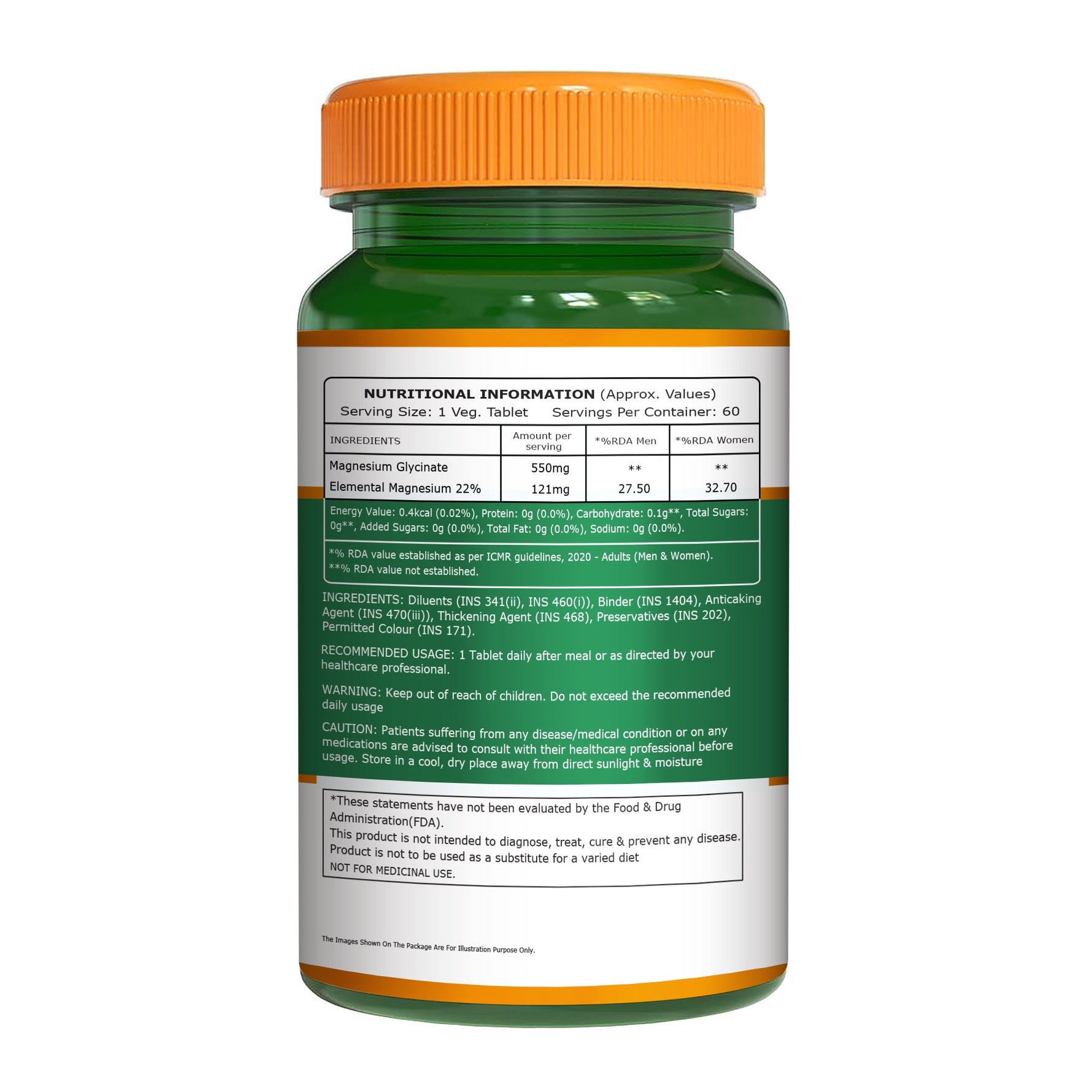 Pure Nutrition Magnesium Glycinate 550mg – 120 Tablets | High Absorption Magnesium