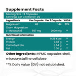 Raskam Magnesium L-Threonate Capsules for Brain Health, Memory & Focus Support | Improves Sleep Quality | 90 Veg Capsules