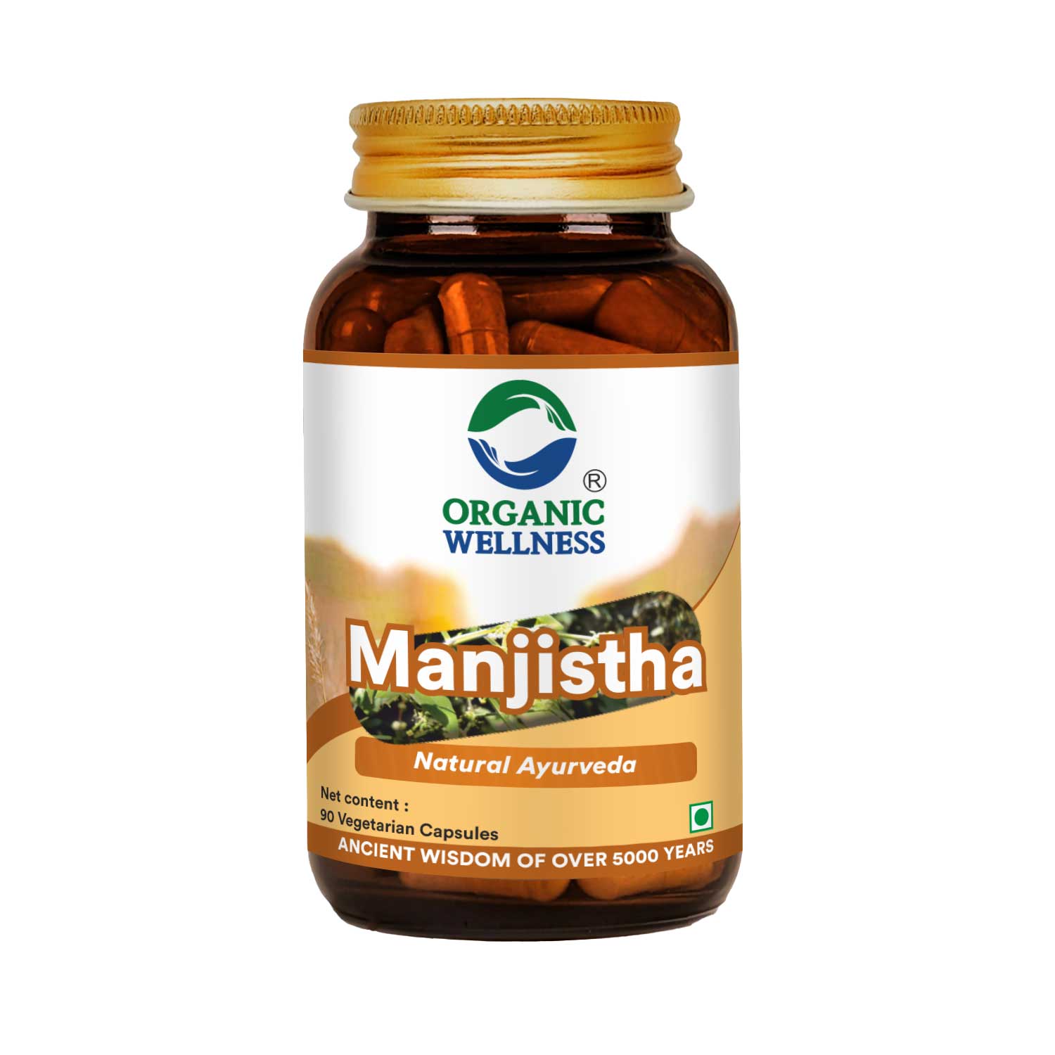 Organic Wellness Manjishtha Capsules -  90 Vegetarian Capsules