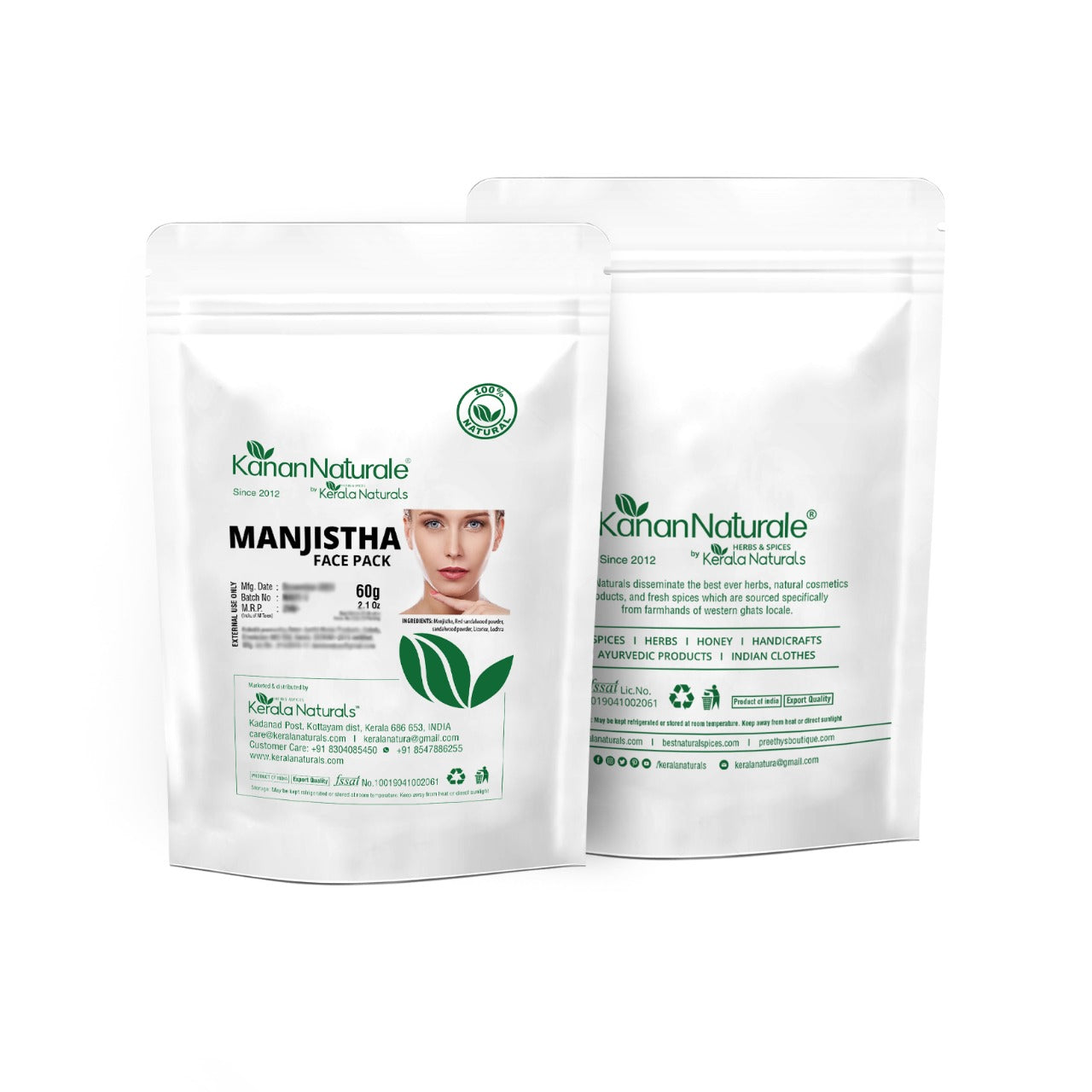Kerala Naturals Manjistha Face Pack 60 gm – For skin brightening and treating skin disorders