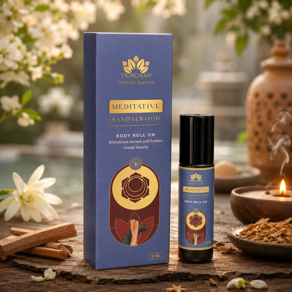 Vrindaam Meditative Sandal Wood Body Roll On - 8ml