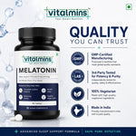 Vitalmins Melatonin Sleep Support Tablets | Fast-Acting Natural Sleep Aid for Restful Sleep, Jet Lag & Sleep Cycle Reset – 60 Tablets