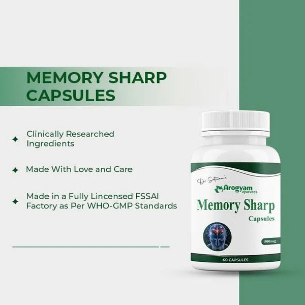 Dr. Satnam's Arogyam Ayurveda Memory Sharp 500mg Capsule (60 Each)