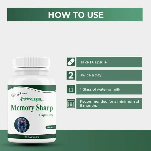 Dr. Satnam's Arogyam Ayurveda Memory Sharp 500mg Capsule (60 Each)