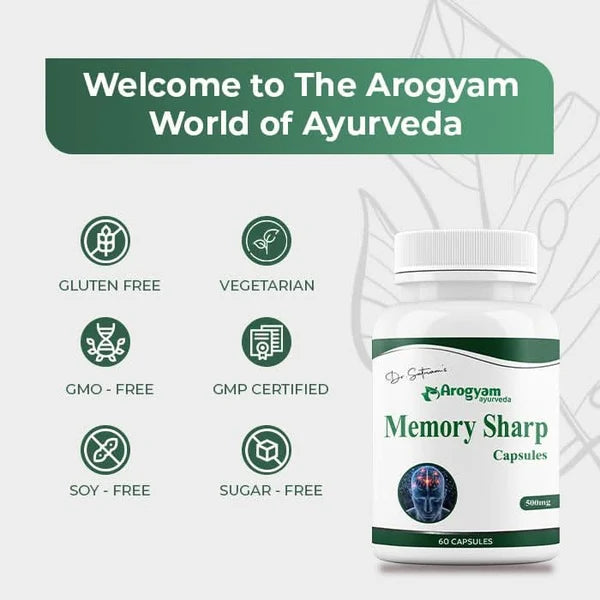 Dr. Satnam's Arogyam Ayurveda Memory Sharp 500mg Capsule (60 Each)
