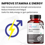 Raskam Men's Performance Booster 60 - Capsules - Improve Muscle Strength & Performance, Boost Energy for Men