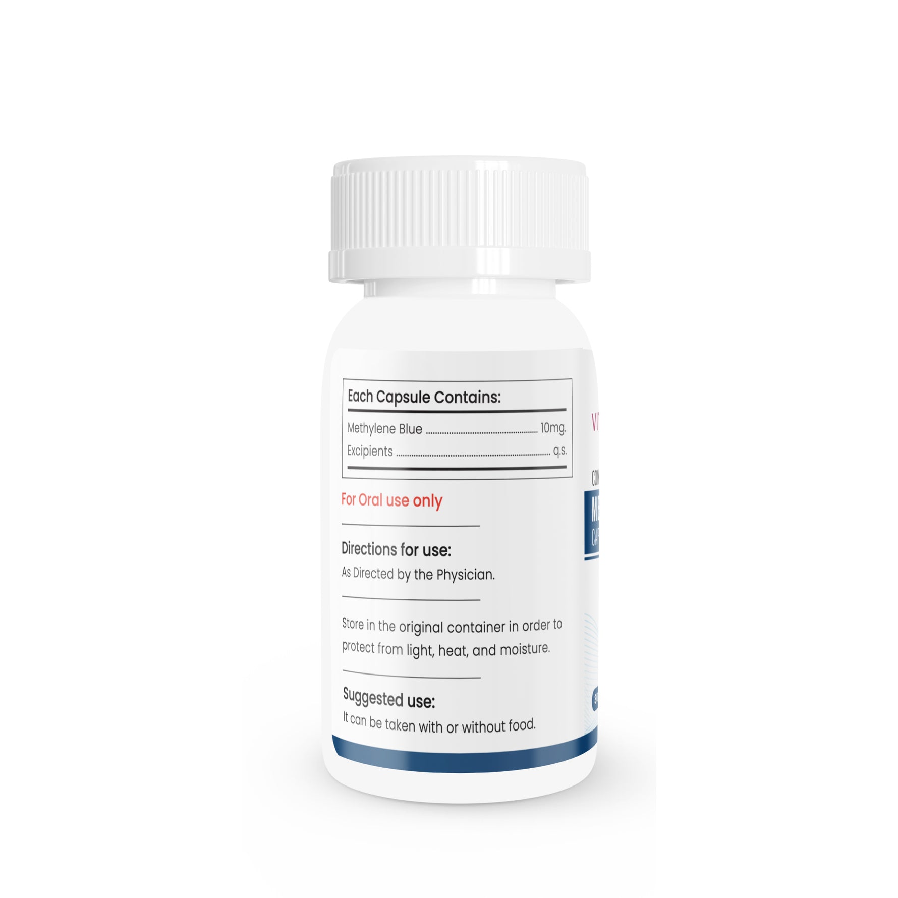 Vitaone Methylene Blue Capsules (30s) | High-Purity USP Grade for Mitochondrial Support, Cognitive Clarity & Energy