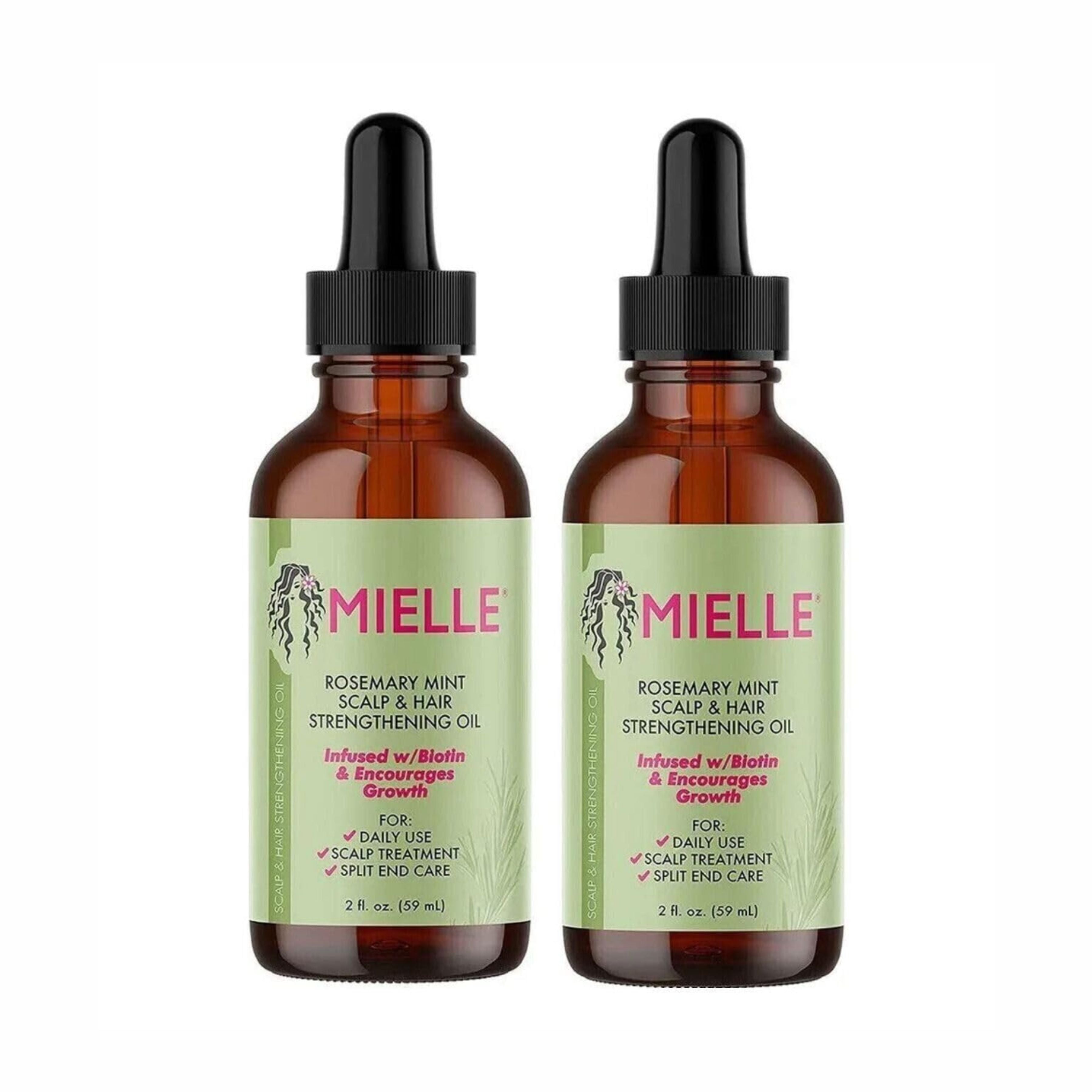 Mielle Natural Rosemary Essential Oil For Hair Growth & Strengthening Oil 59 ML With Hair Brush (Pack of 2)