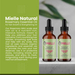 Mielle Natural Rosemary Essential Oil For Hair Growth & Strengthening Oil 59 ML With Hair Brush (Pack of 2)