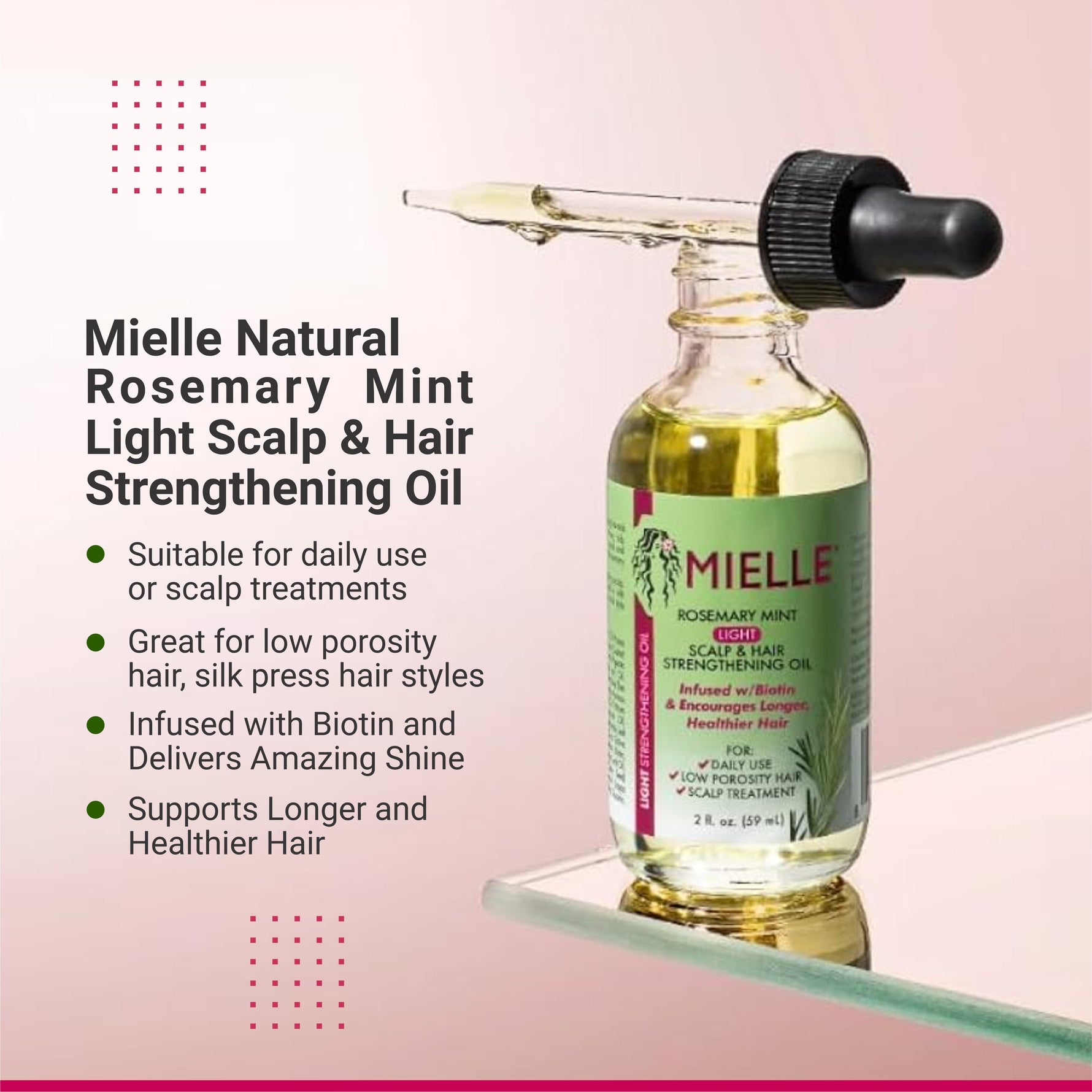 Mielle Natural Rosemary Mint Hair Oil – Strengthen & Revitalize Your Scalp | 59 ML