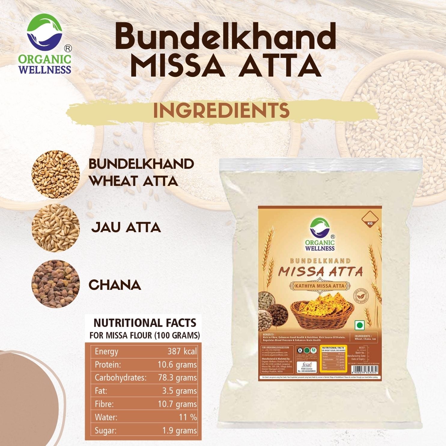 Organic Wellness Bundelkhand Missa Atta - 5 KG Pack