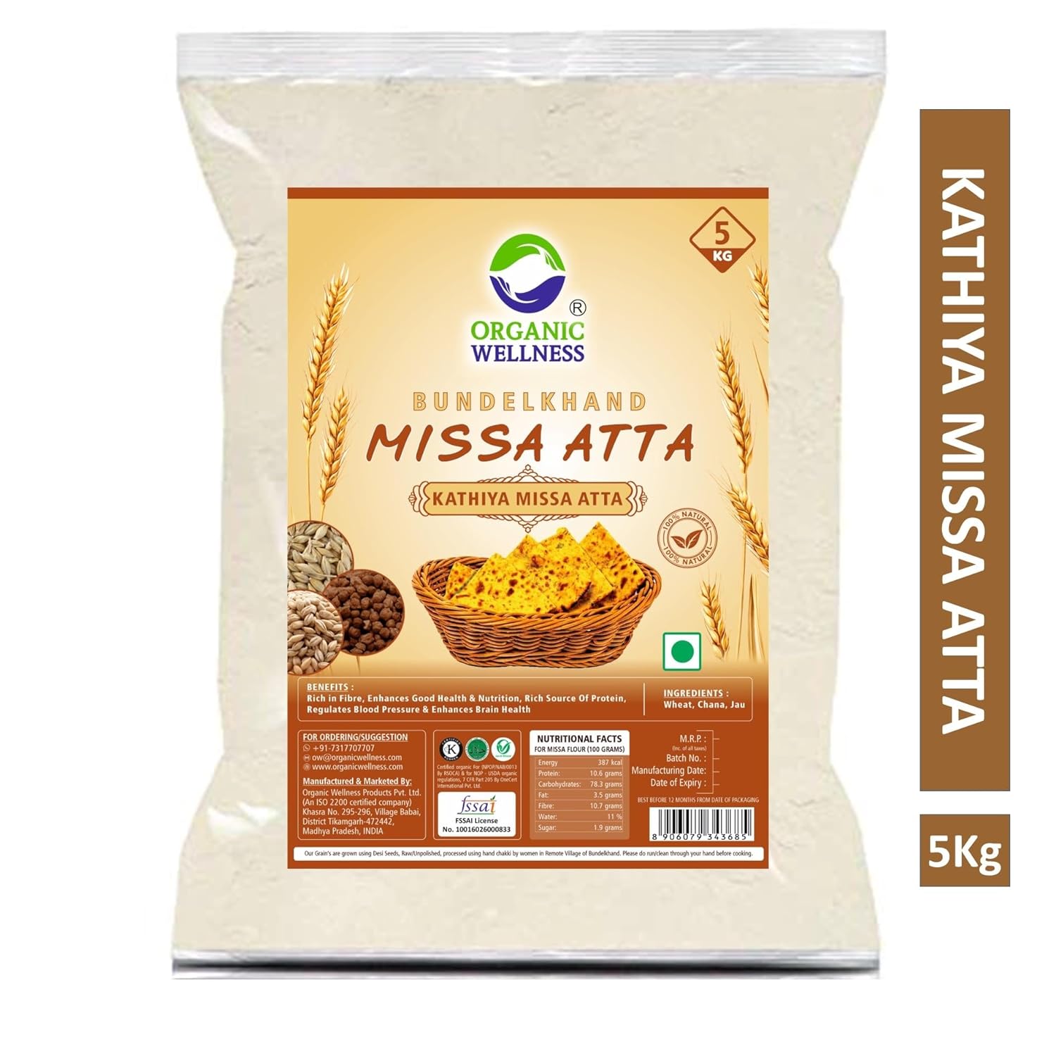 Organic Wellness Bundelkhand Missa Atta - 5 KG Pack
