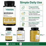 Vitalmins Moringa Leaf Extract 500MG Capsules | Nutrient-Rich Superfood Supplement for Energy, Immunity & Daily Vitality – 60 Veg Capsules